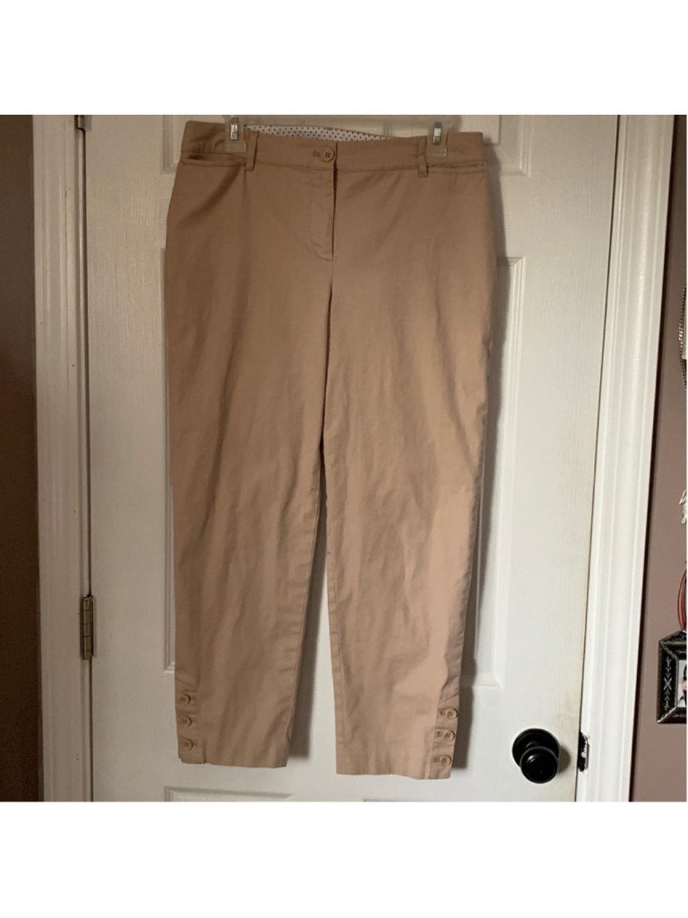 Talbots tan perfect crop pants size 4